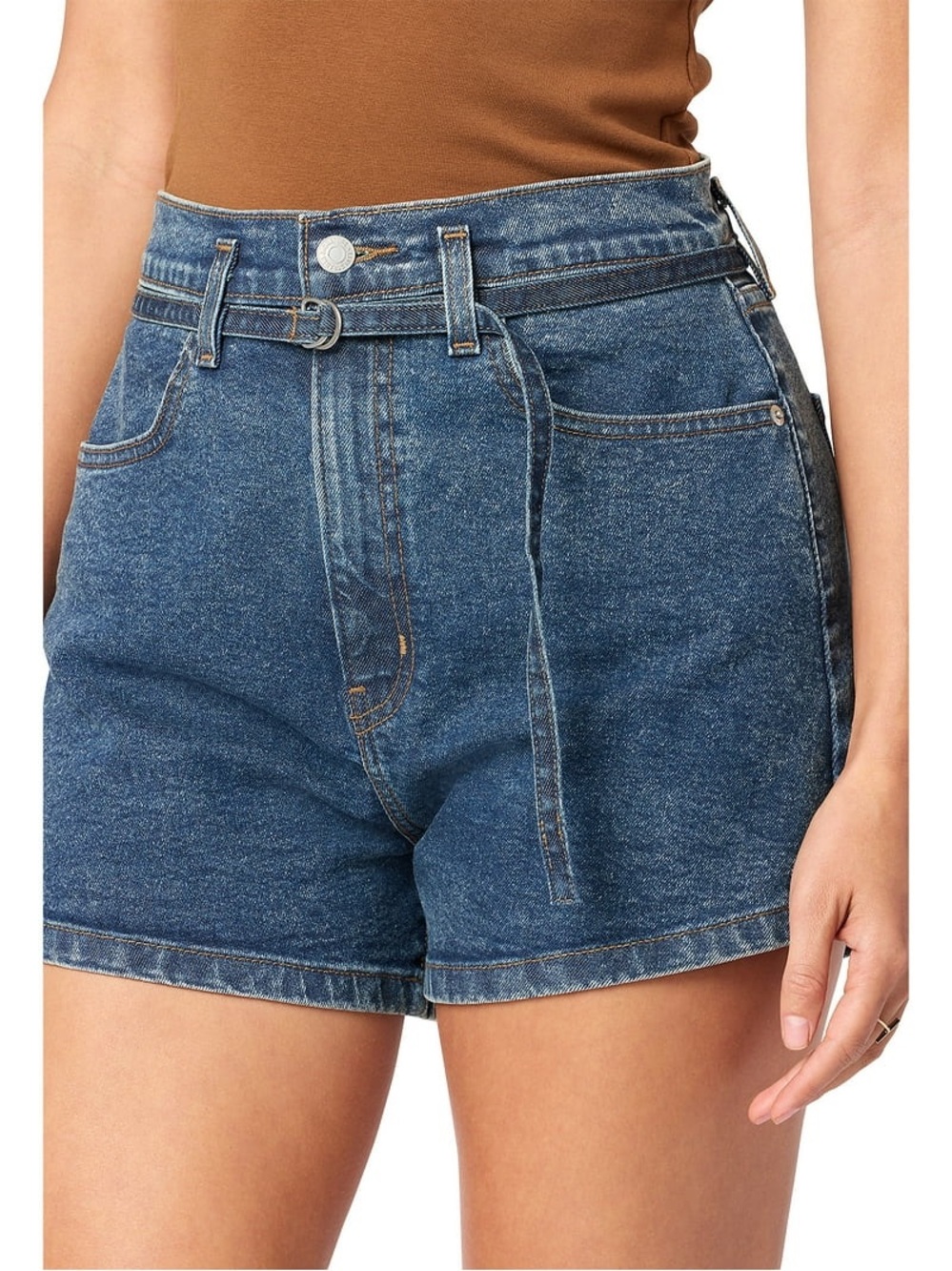 Levi's Dark Wash High-Rise A-Line Jean Shorts